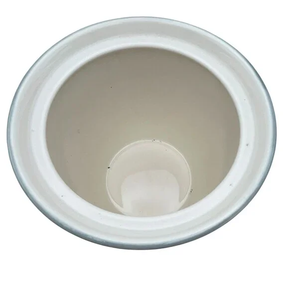 Vintage Pfaltzgraff Aura Pink Blue Striped Canister Jar 8” Lid USA Stoneware - Picture 3 of 4